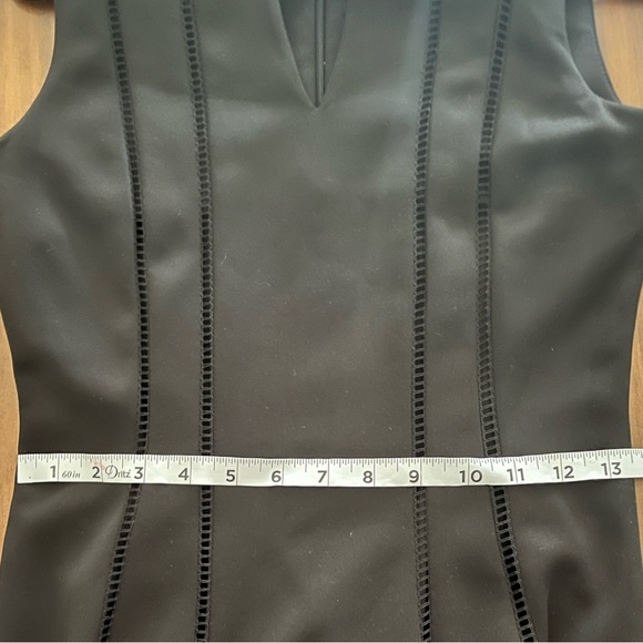 Karl Lagerfield Little Black Sheath V Neck Dress   (see measurements) EUC - Picture 6 of 7